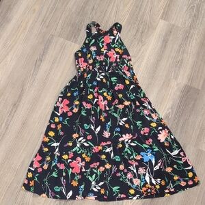 Cat & Jack Black Dress with Colorful Floral Print